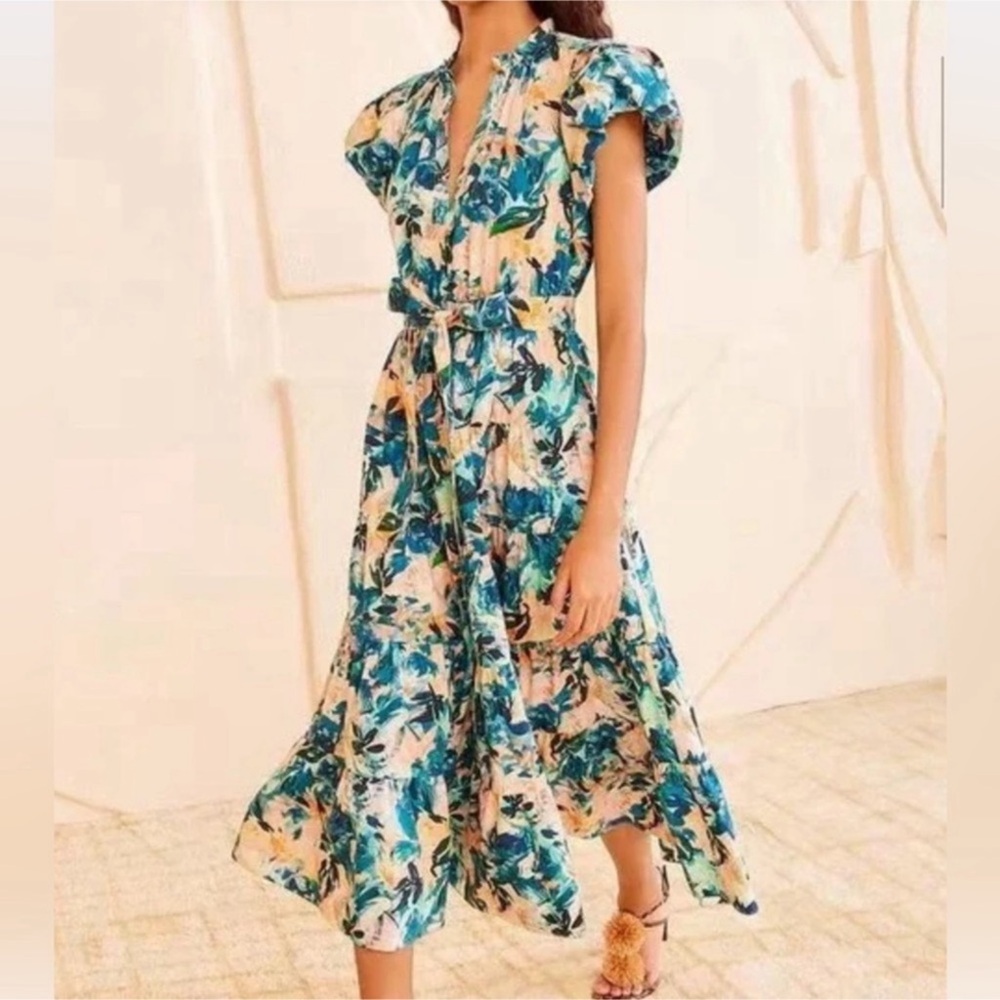 ULLA JOHNSON Ottilie Midi Dress Sz 8